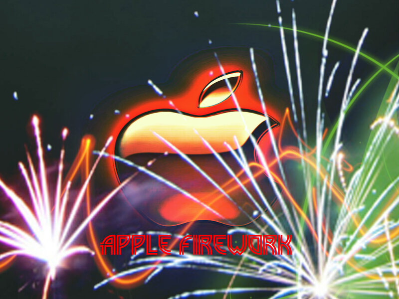 Apple Logo with Fireworks
