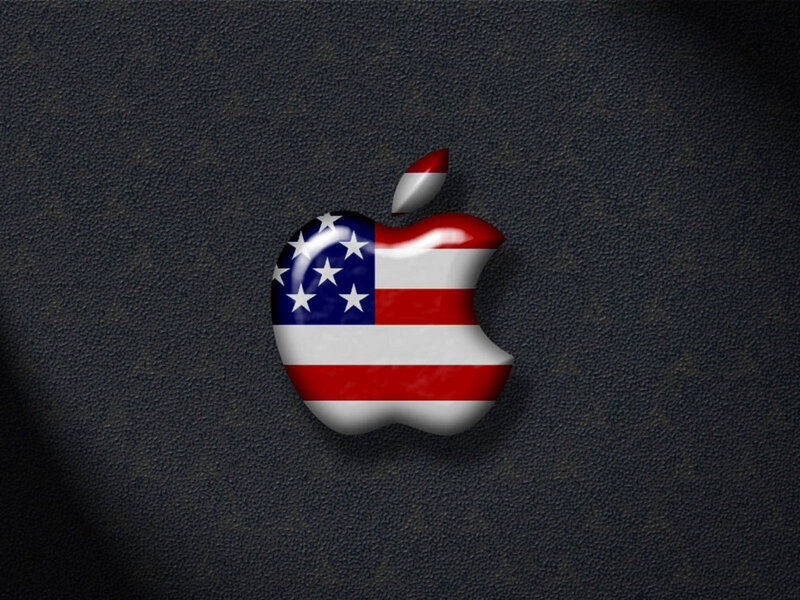 Apple Logo with Flag — Black