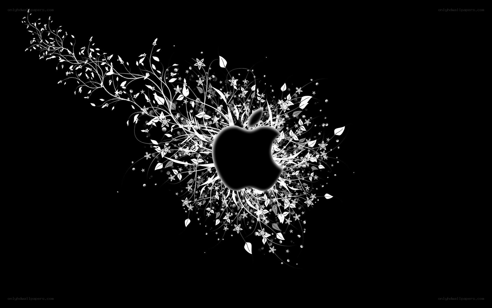 Apple logo with floral design