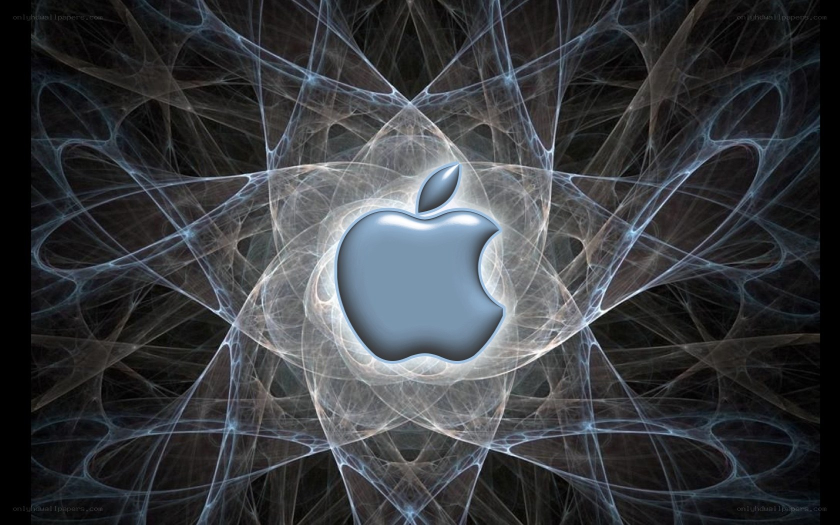 Apple logo with fractal background