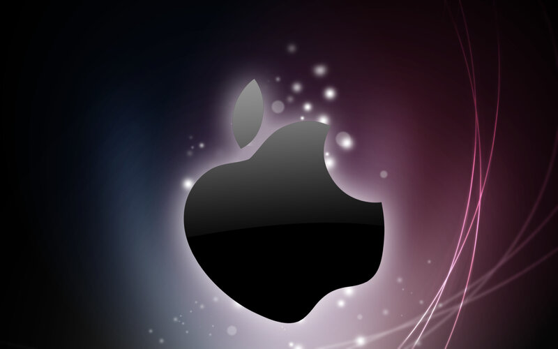 Apple logo with glowing effect