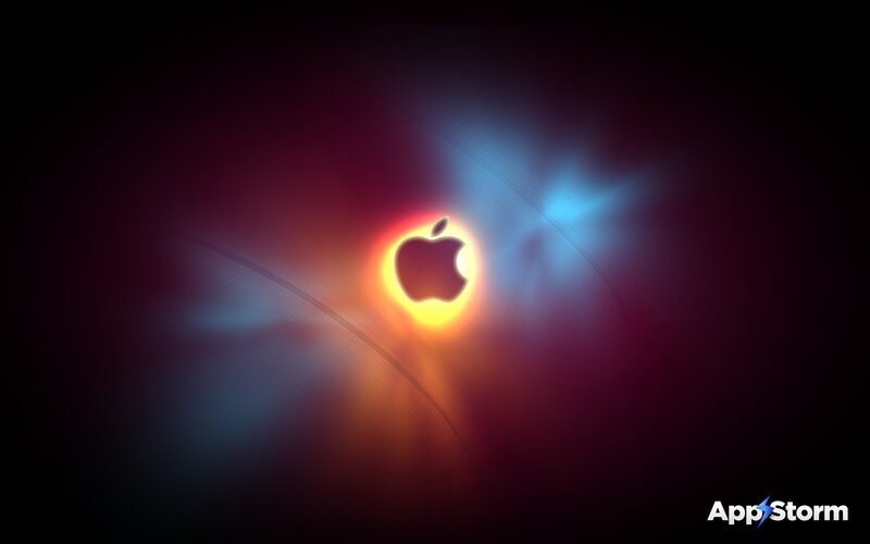 Apple logo with glowing effect