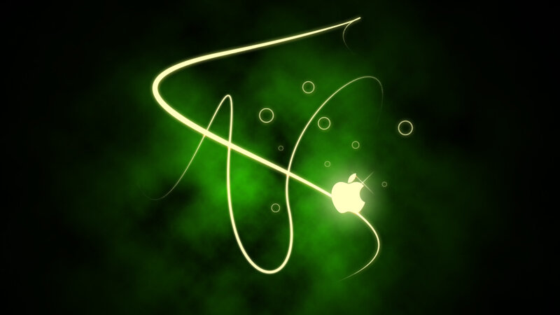 Apple logo with glowing lines