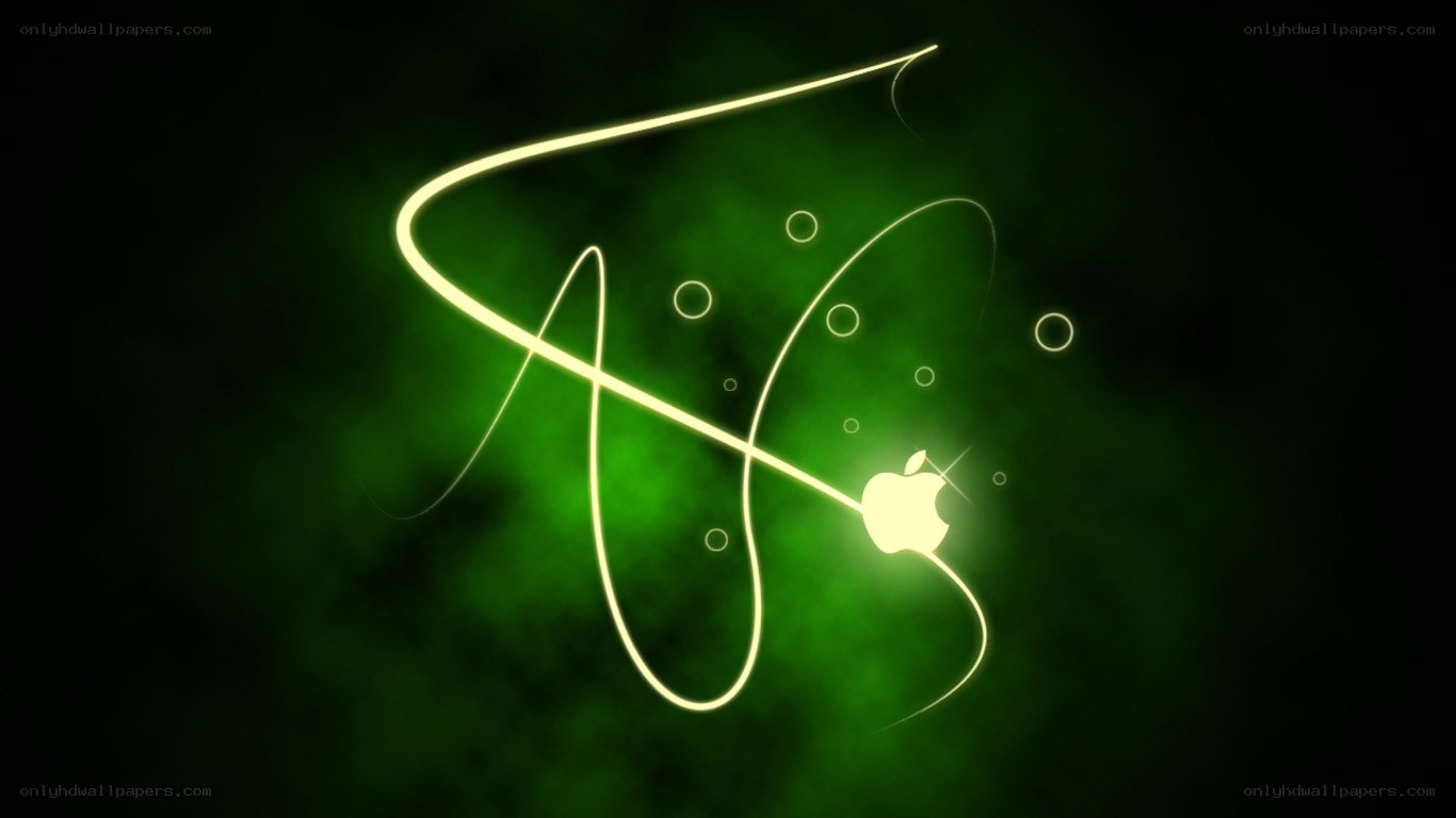 Apple logo with glowing lines