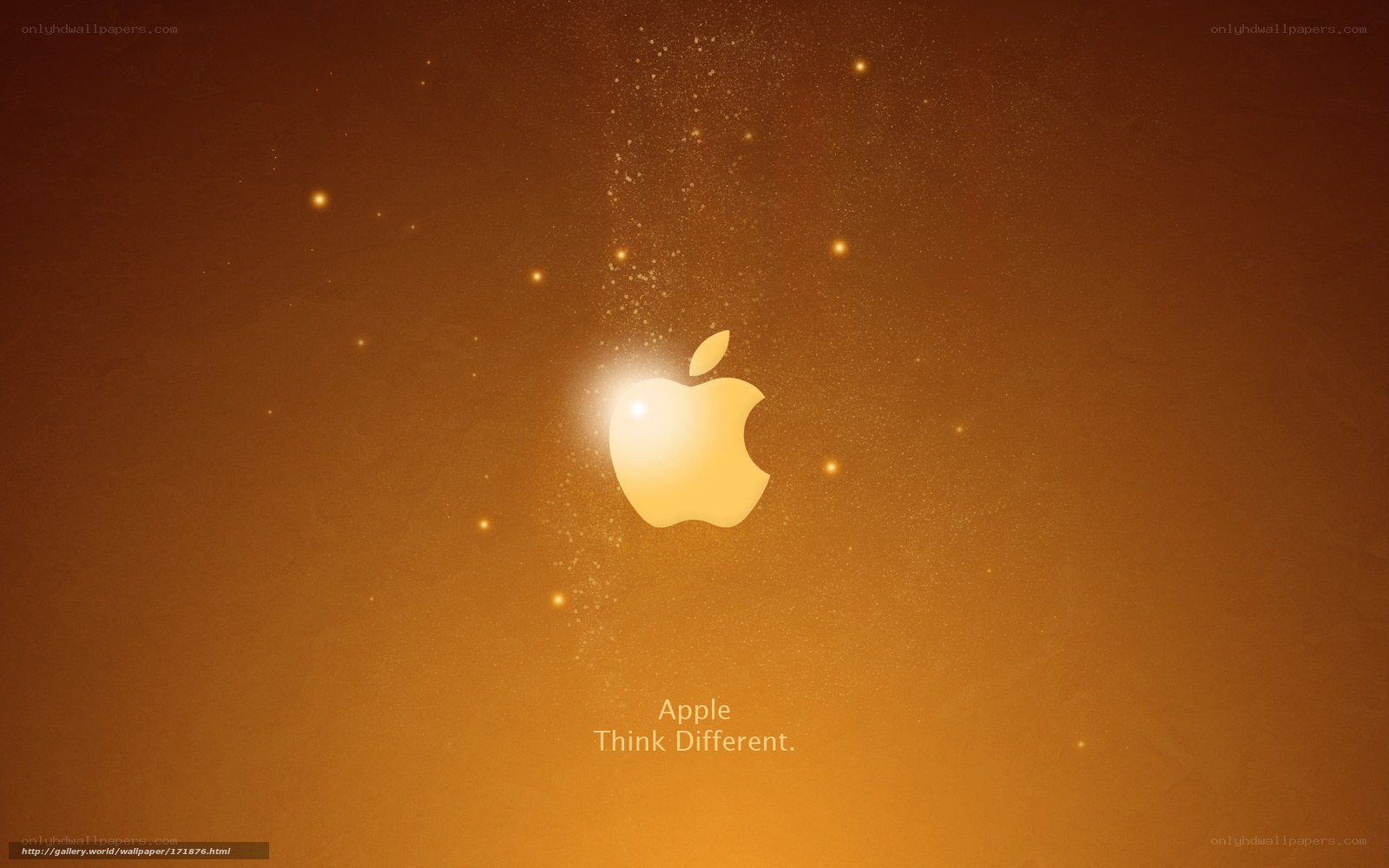 Apple logo with golden sparkles