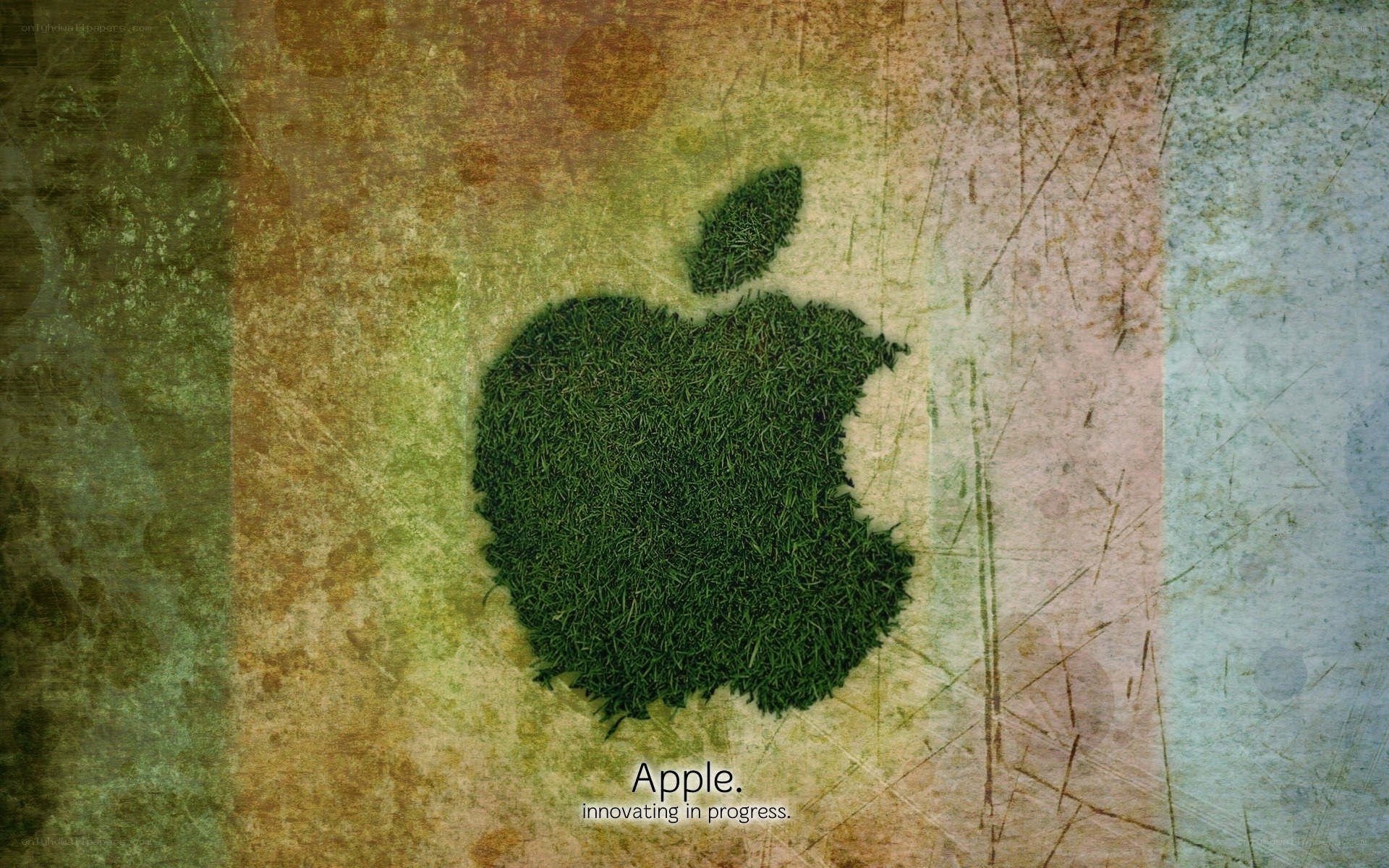 Apple logo with grass texture