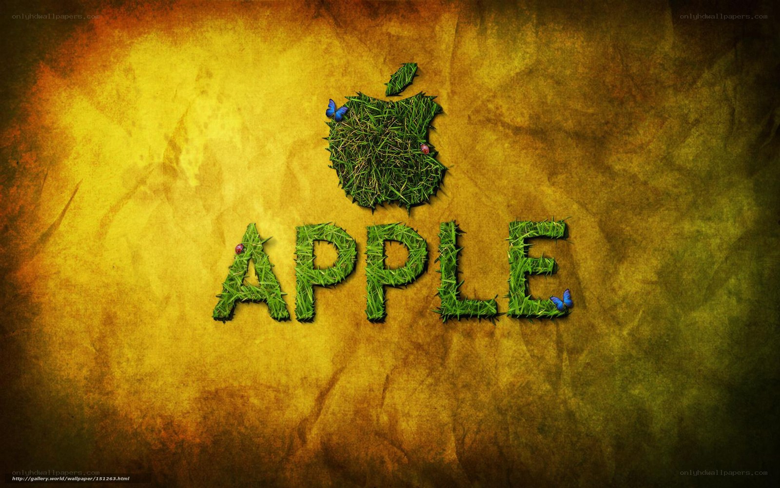 Apple logo with grass texture