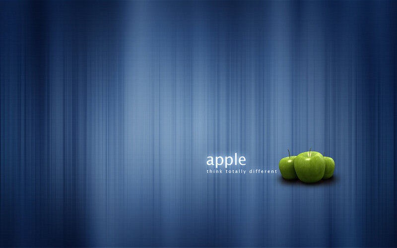Apple logo with green apples