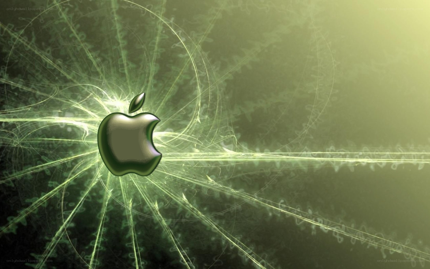 Apple logo with green energy effect