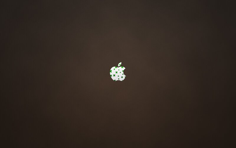 Apple logo with green pattern