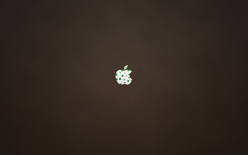 Apple logo with green pattern