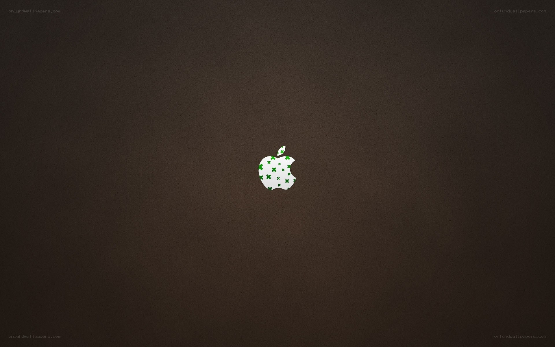 Apple logo with green pattern