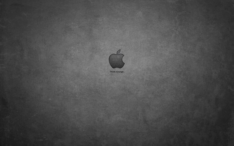 Apple logo with grunge text