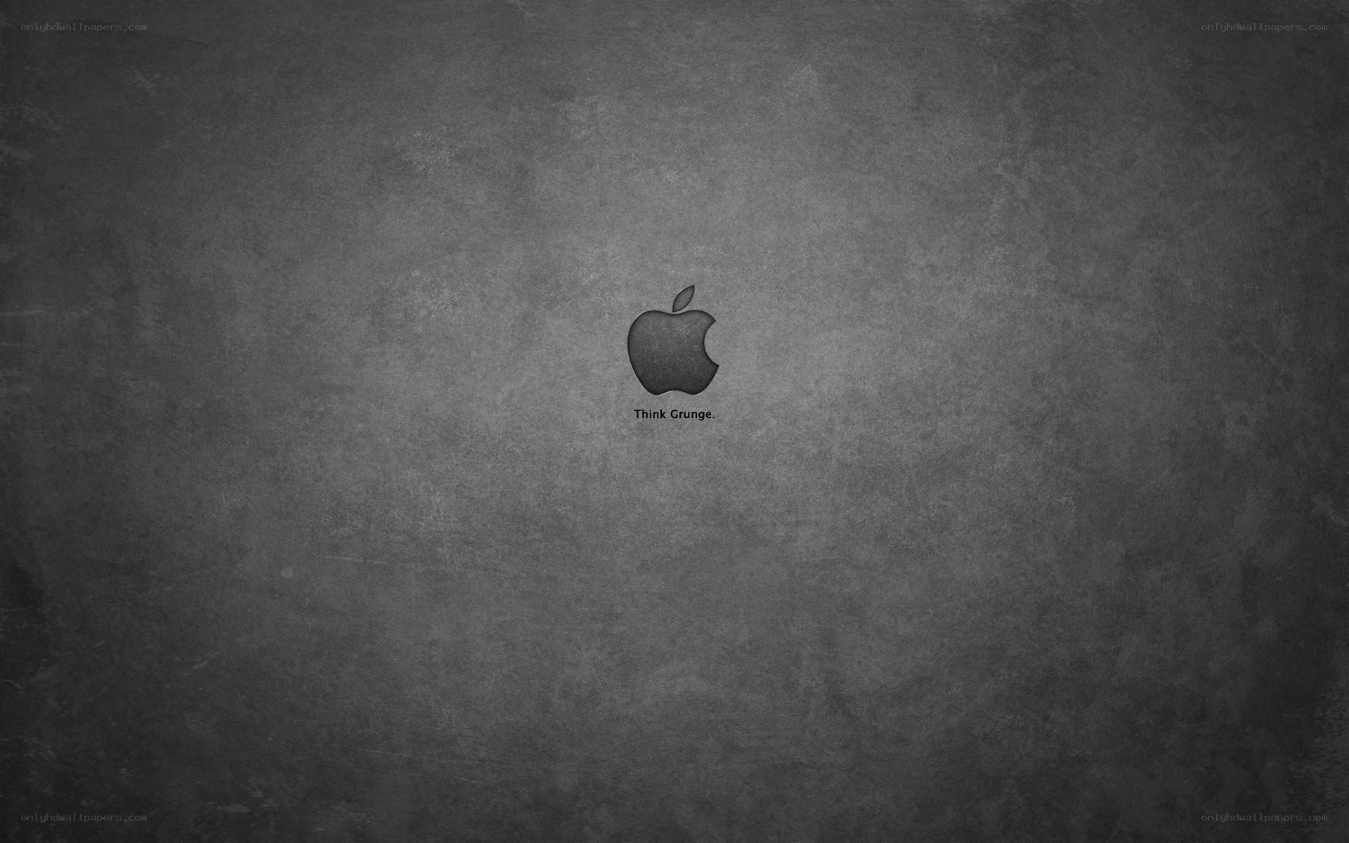 Apple logo with grunge text