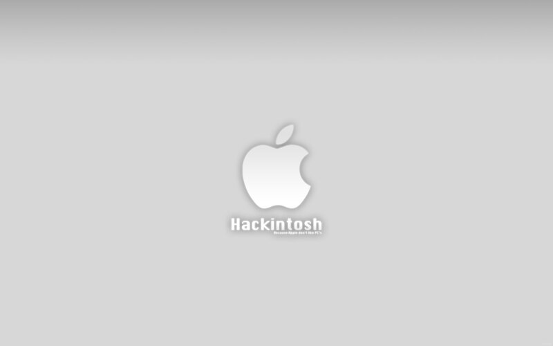 Apple logo with Hackintosh text