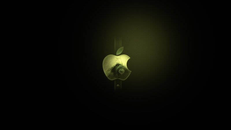 Apple logo with headphones
