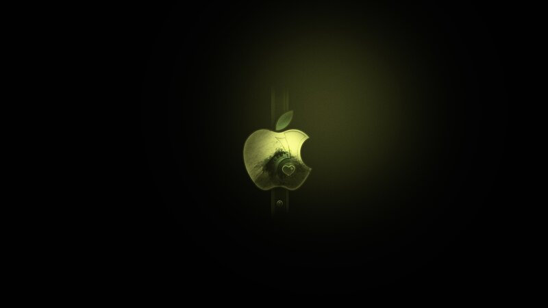 Apple logo with headphones