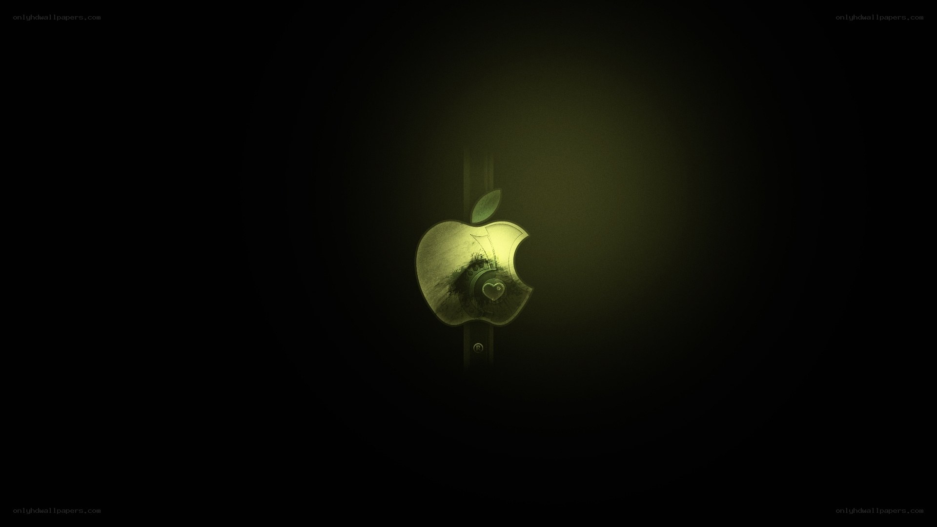 Apple logo with headphones