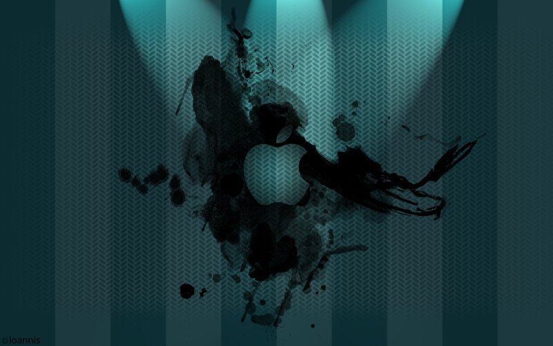 Apple logo with ink splatter