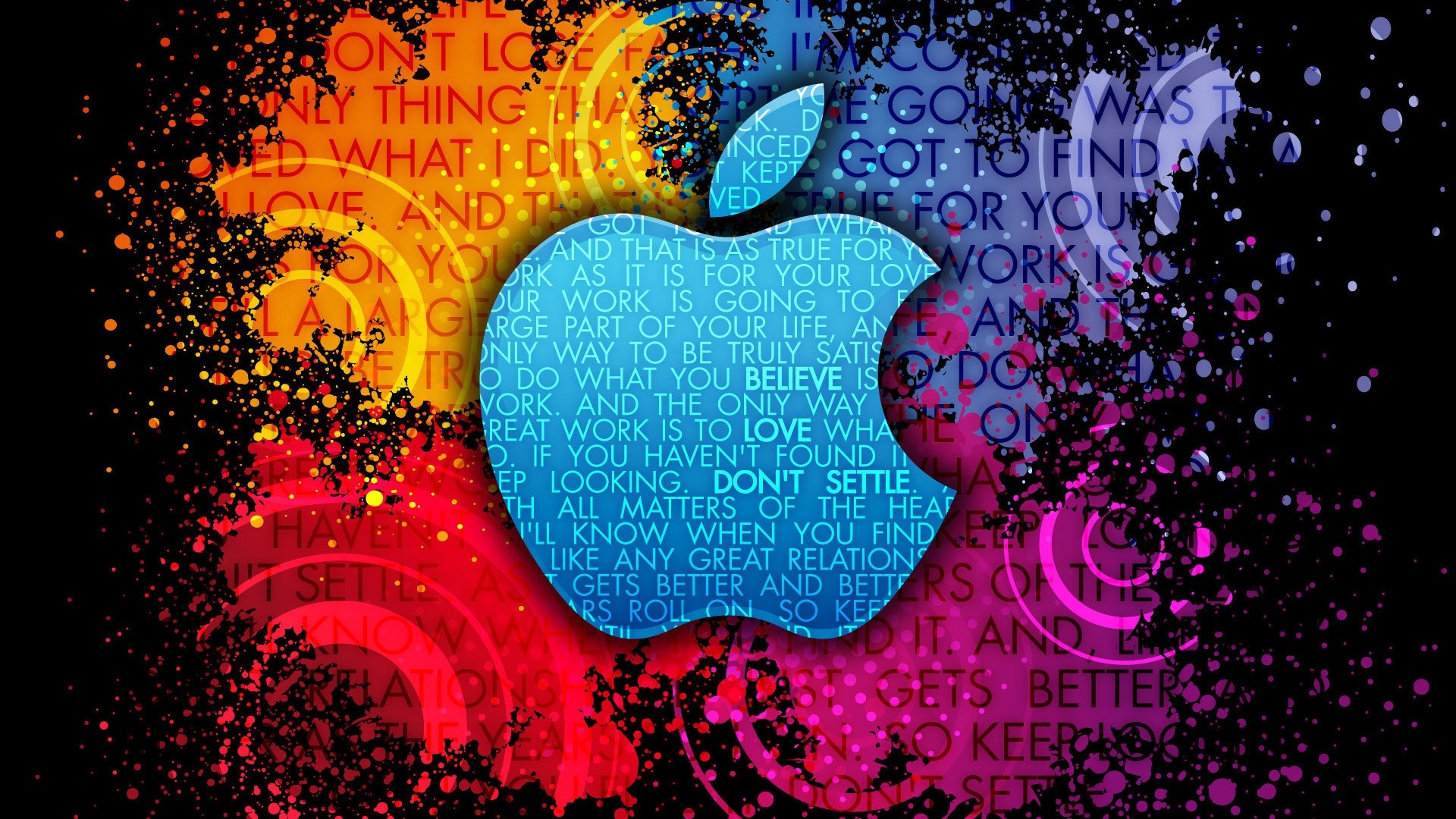 Apple logo with inspirational text