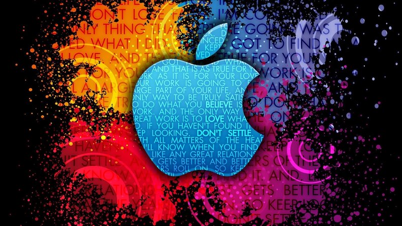 Apple logo with inspirational text