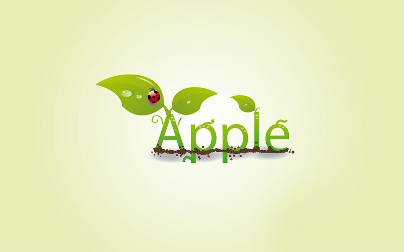 Apple logo with ladybug