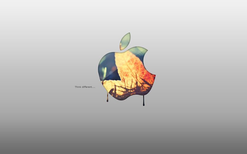 Apple logo with leaf design
