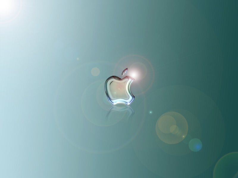 Apple logo with lens flare