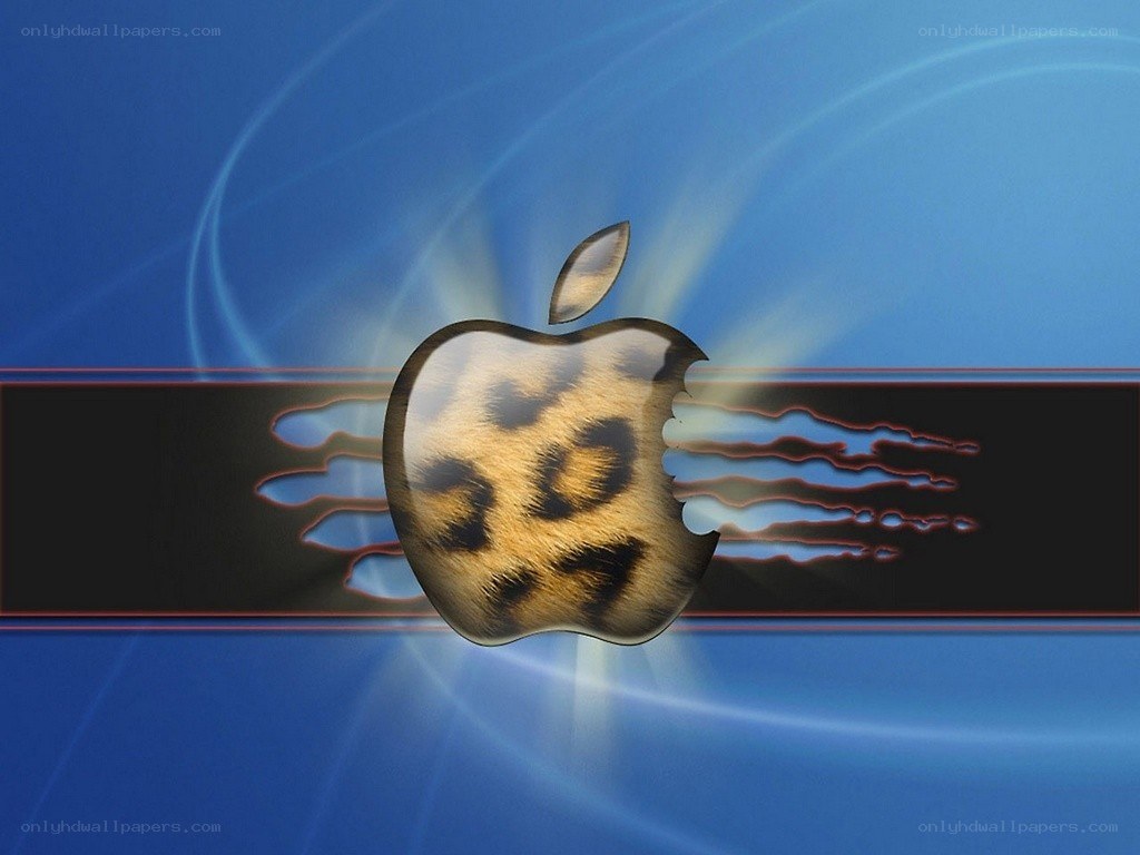 Apple logo with leopard print