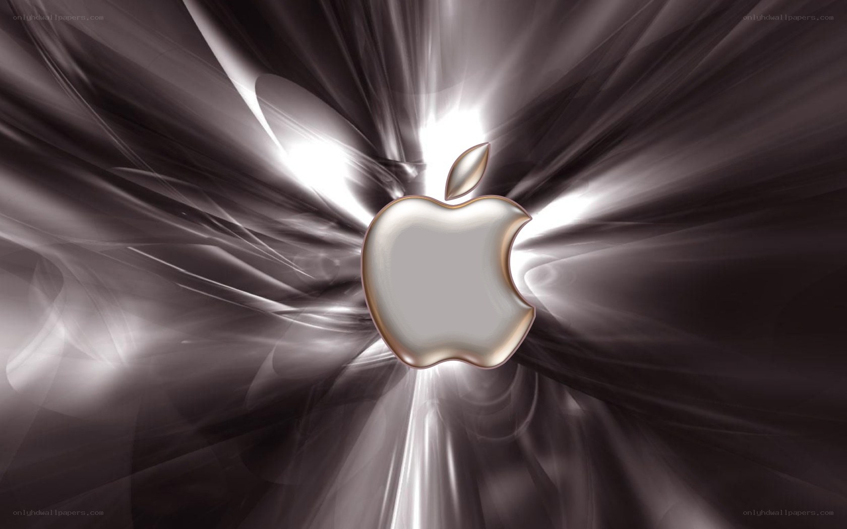 Apple logo with light burst