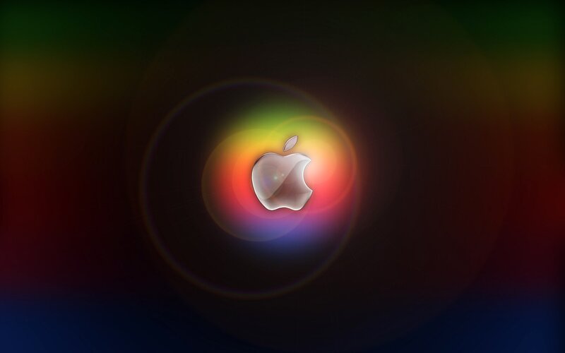 Apple Logo with Light Effect — Black