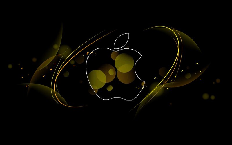Apple Logo with Light Effects — Black, Dramatic