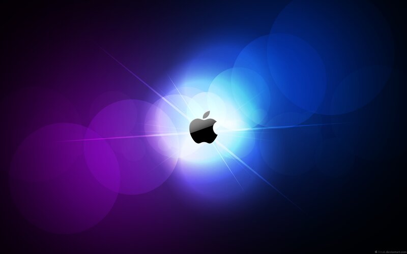 Apple Logo with Light Effects — Blue