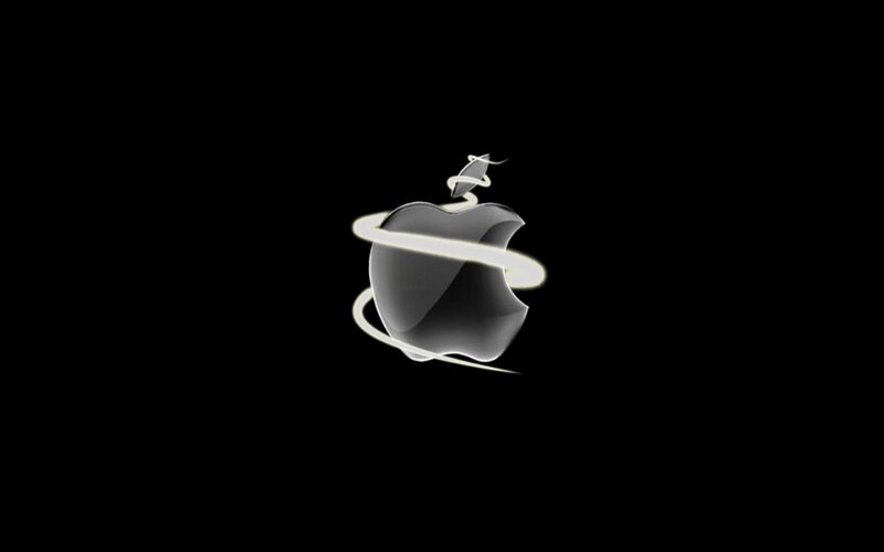 Apple Logo with Light Trails — Black