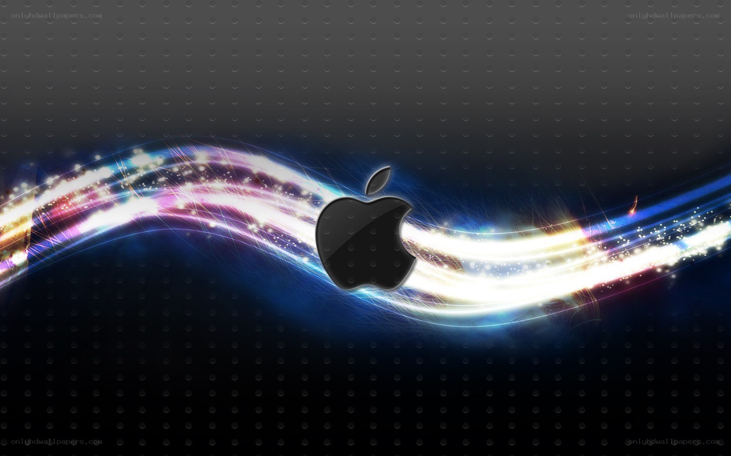 Apple logo with light waves