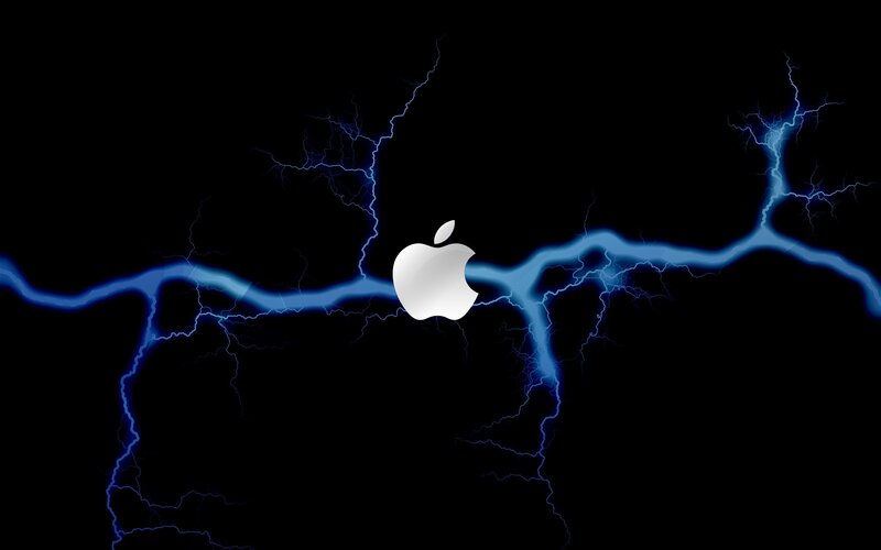 Apple Logo with Lightning — Black