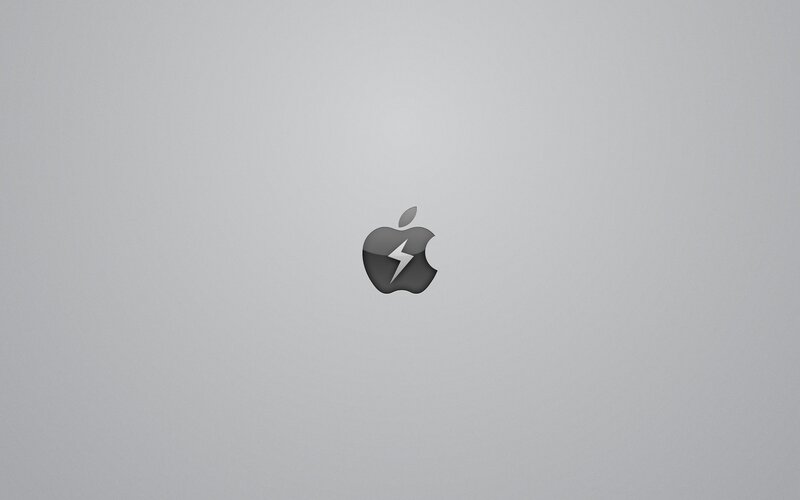 Apple logo with lightning bolt