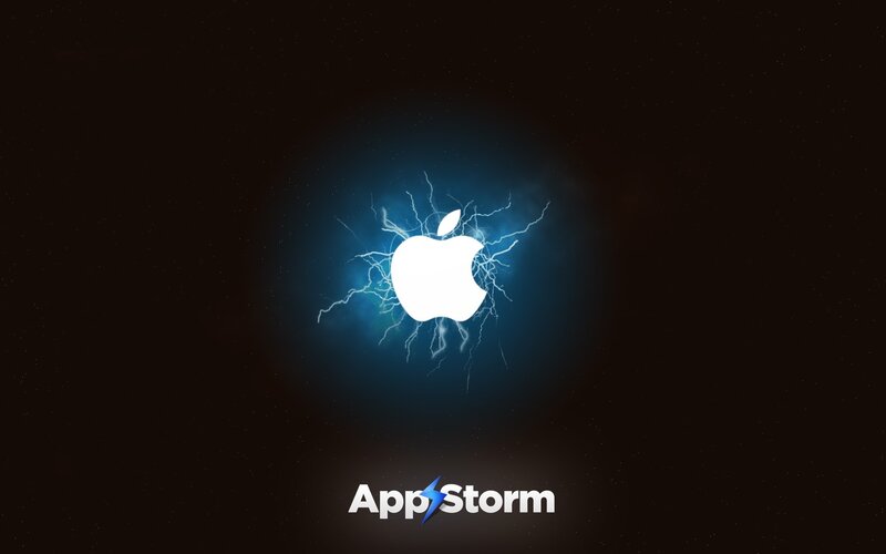 Apple logo with lightning effect
