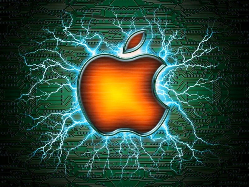 Apple Logo with Lightning — Green