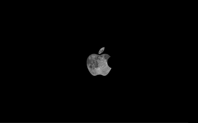 Apple logo with moon texture
