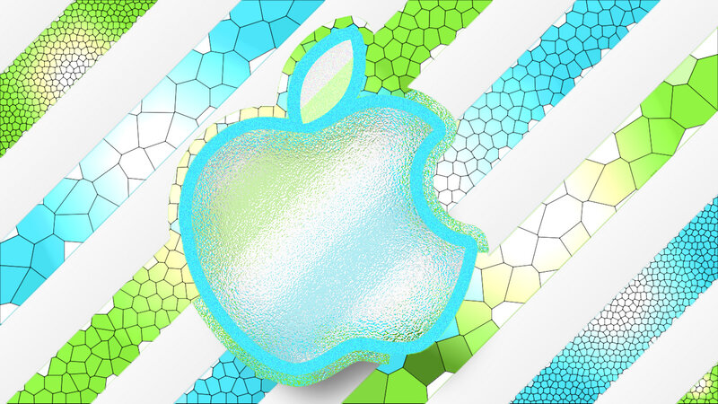Apple Logo with Mosaic Background — Green