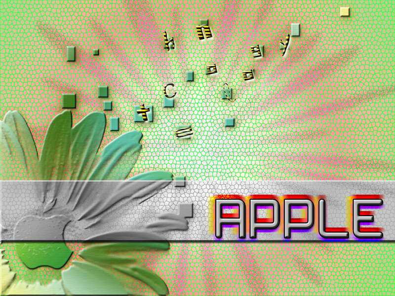 Apple logo with mosaic background