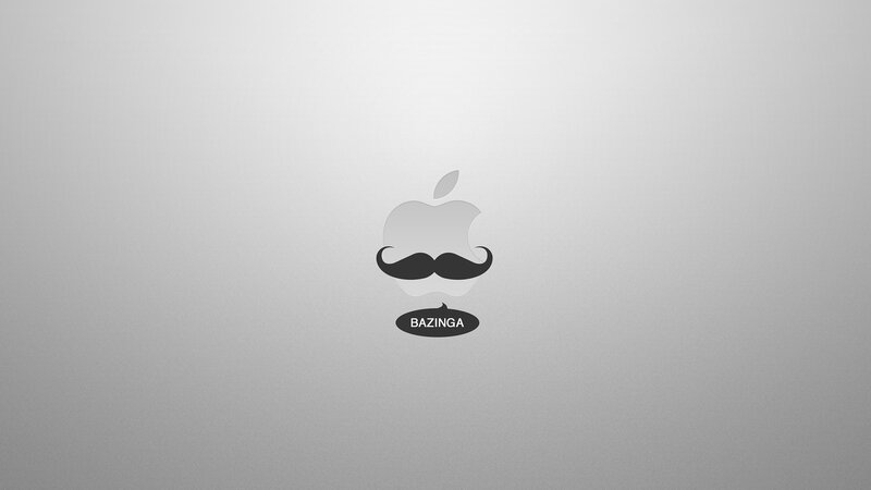 Apple Logo with Mustache