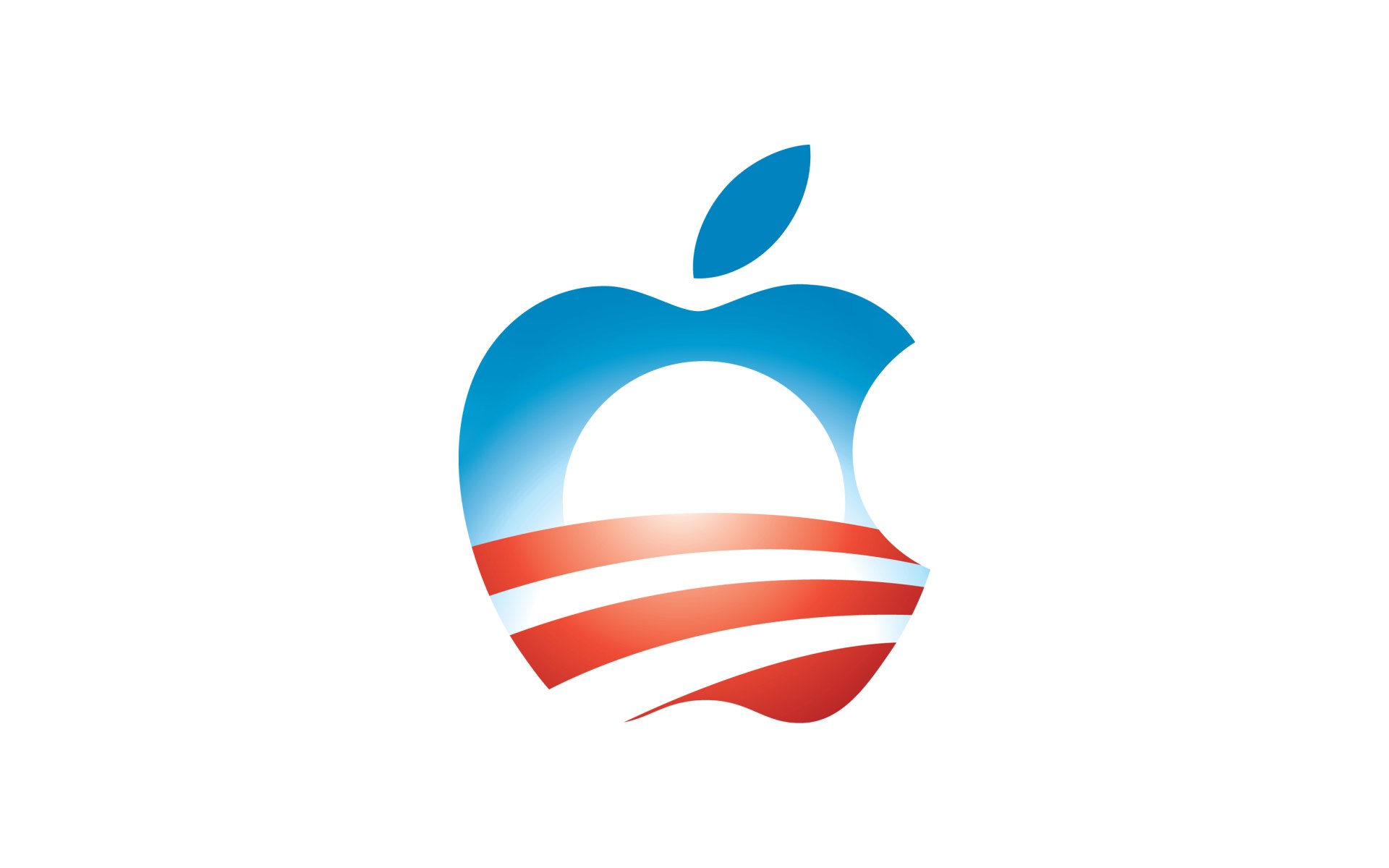 Apple logo with Obama design
