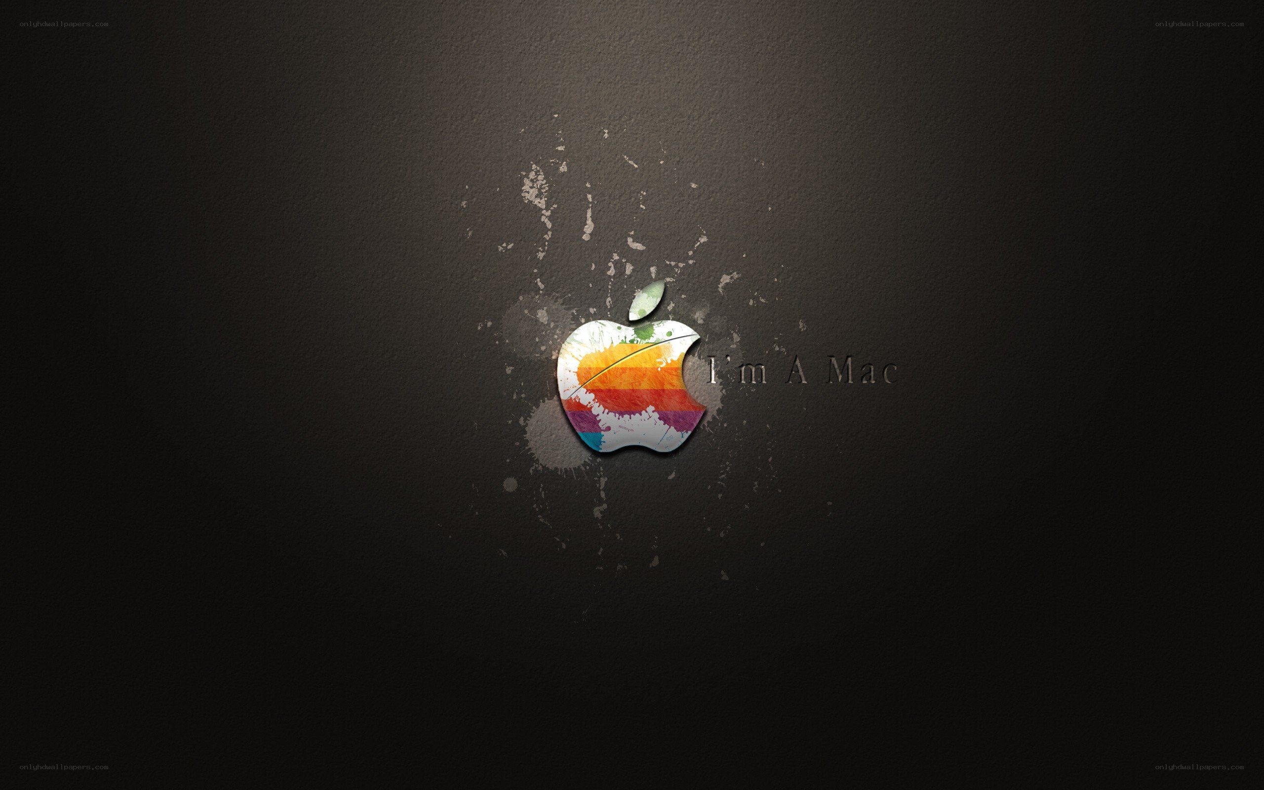 Apple logo with paint splatter