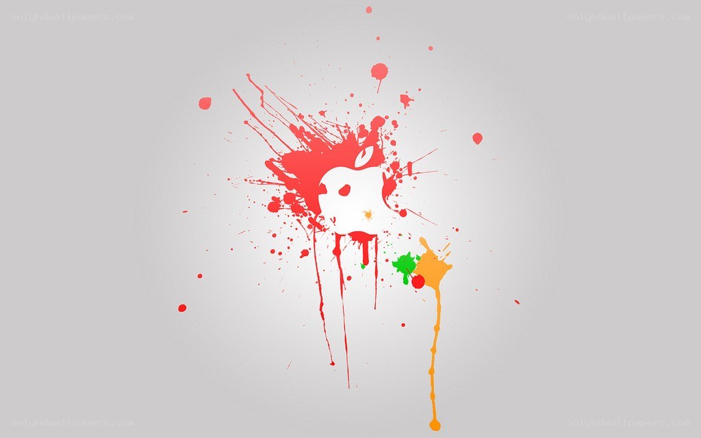 Apple logo with paint splatter