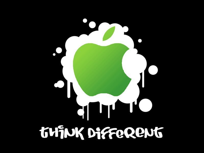 Apple logo with paint splatter