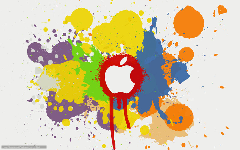 Apple Logo with Paint Splatters — Yellow