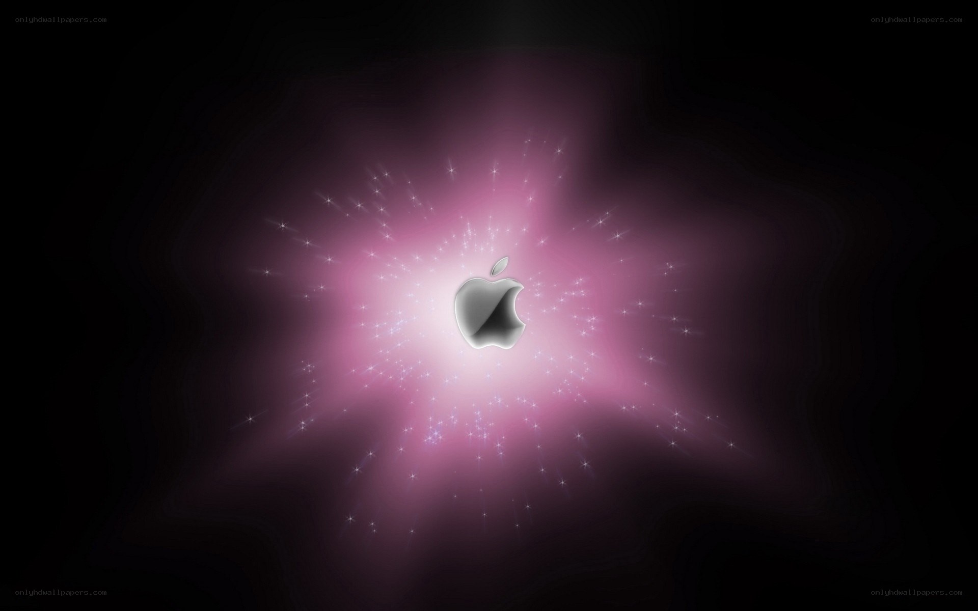 Apple logo with pink glow