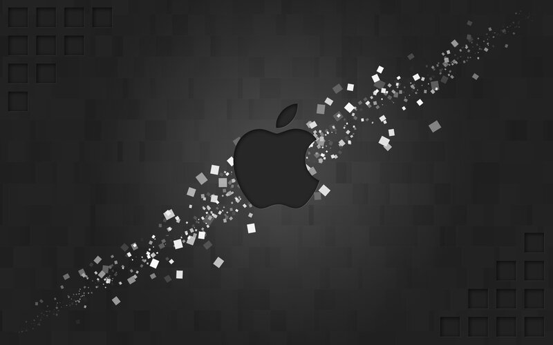 Apple logo with pixel effect